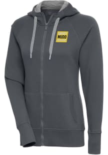 Antigua Harvey Mudd College Womens Charcoal Victory Long Sleeve Full Zip Jacket