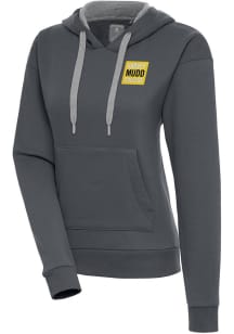 Antigua Harvey Mudd College Womens Charcoal Victory Hooded Sweatshirt