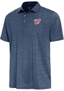 Antigua Washington Nationals Mens Navy Blue Layout Short Sleeve Polo