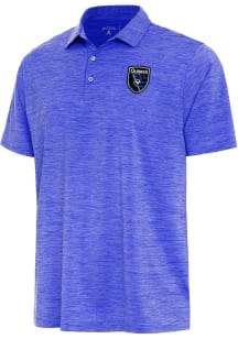 Antigua San Jose Earthquakes Mens Blue Layout Short Sleeve Polo