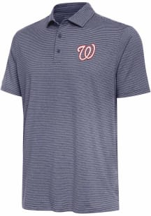 Antigua Washington Nationals Mens Navy Blue Scheme Short Sleeve Polo