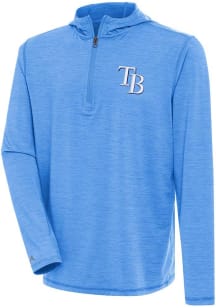 Antigua Tampa Bay Rays Mens Light Blue Tidy Long Sleeve Qtr Zip Pullover