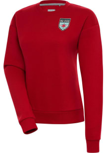 Antigua Chicago Stars FC Womens Red Victory Crew Sweatshirt