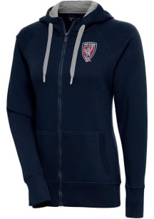 Antigua Indy Eleven Womens Navy Blue Victory Long Sleeve Full Zip Jacket