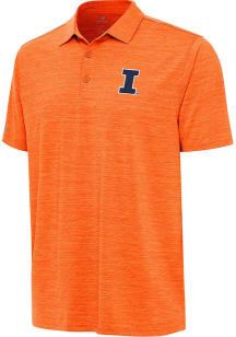 Antigua Illinois Fighting Illini Mens Orange Layout Short Sleeve Polo