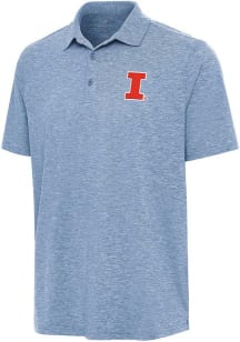 Antigua Illinois Fighting Illini Mens Blue Par 3 Short Sleeve Polo