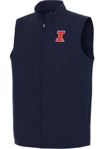 Antigua Illinois Fighting Illini Mens Navy Blue Regard Sleeveless Jacket