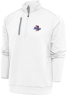 Antigua Tulsa Golden Hurricane Mens White Generation Long Sleeve Qtr Zip Pullover