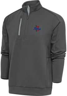 Antigua Tulsa Golden Hurricane Mens Grey Generation Long Sleeve Qtr Zip Pullover