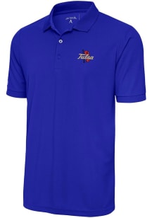 Antigua Tulsa Golden Hurricane Blue Legacy Pique Big and Tall Polo