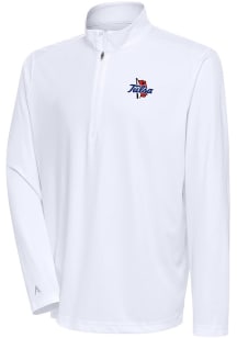 Antigua Tulsa Golden Hurricane Mens White Tribute Long Sleeve Qtr Zip Pullover