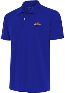 Antigua Tulsa Golden Hurricane Mens Blue Tribute Short Sleeve Polo