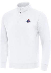 Antigua Tulsa Golden Hurricane Mens White Victory Long Sleeve Qtr Zip Pullover