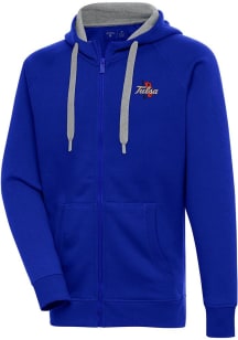 Antigua Tulsa Golden Hurricane Mens Blue Victory Long Sleeve Full Zip Jacket
