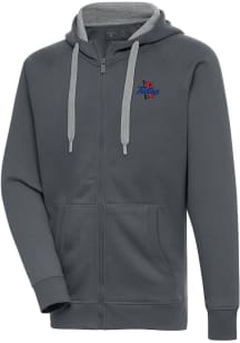Antigua Tulsa Golden Hurricane Mens Charcoal Victory Long Sleeve Full Zip Jacket