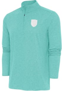 Antigua San Jose Earthquakes Mens Teal Hunk White Logo Long Sleeve Qtr Zip Pullover