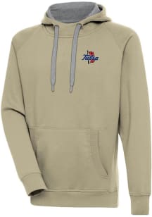 Antigua Tulsa Golden Hurricane Mens Khaki Victory Long Sleeve Hoodie