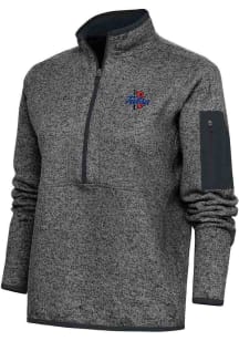Antigua Tulsa Golden Hurricane Womens Grey Fortune Smoke Qtr Zip