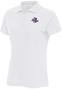 Antigua Tulsa Golden Hurricane Womens White Legacy Pique Short Sleeve Polo Shirt
