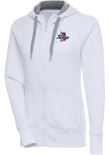 Antigua Tulsa Golden Hurricane Womens White Victory Long Sleeve Full Zip Jacket