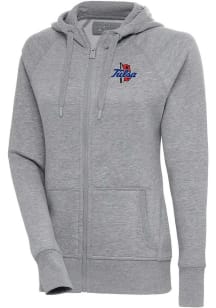 Antigua Tulsa Golden Hurricane Womens Grey Victory Long Sleeve Full Zip Jacket