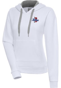 Antigua Tulsa Golden Hurricane Womens White Victory Hooded Sweatshirt