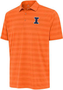Antigua Illinois Fighting Illini Mens Orange Tunnel Short Sleeve Polo