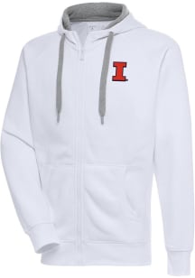 Antigua Illinois Fighting Illini Mens White Victory Long Sleeve Full Zip Jacket