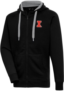 Antigua Illinois Fighting Illini Mens Black Victory Long Sleeve Full Zip Jacket