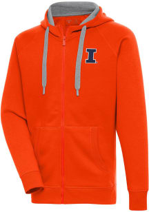 Antigua Illinois Fighting Illini Mens Orange Victory Long Sleeve Full Zip Jacket