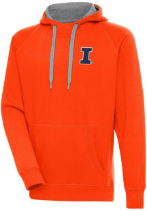 Antigua Illinois Fighting Illini Mens Orange Victory Long Sleeve Hoodie
