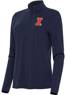 Antigua Illinois Fighting Illini Womens Navy Blue Bright Qtr Zip