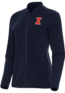Antigua Illinois Fighting Illini Womens Navy Blue Continual Light Weight Jacket