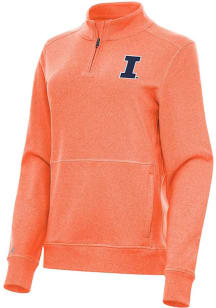 Antigua Illinois Fighting Illini Womens Orange Crush Qtr Zip