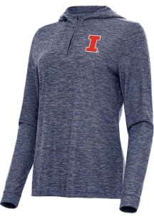 Antigua Illinois Fighting Illini Womens Navy Blue Daybreak Qtr Zip Pullover