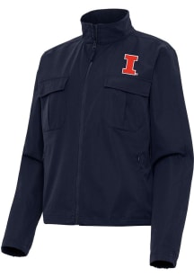 Antigua Illinois Fighting Illini Womens Navy Blue Even Par Light Weight Jacket
