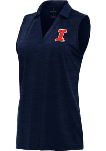 Antigua Illinois Fighting Illini Womens Navy Blue Layout Polo Shirt