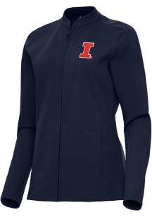 Antigua Illinois Fighting Illini Womens Navy Blue Regard Light Weight Jacket