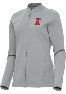 Antigua Illinois Fighting Illini Womens Grey Regard Light Weight Jacket