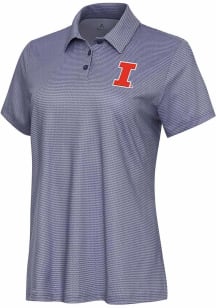 Antigua Illinois Fighting Illini Womens White Rings Short Sleeve Polo Shirt