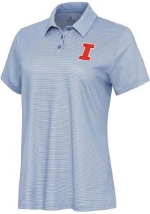 Antigua Illinois Fighting Illini Womens White Rings Short Sleeve Polo Shirt