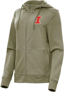 Antigua Illinois Fighting Illini Womens Olive Seeker Light Weight Jacket