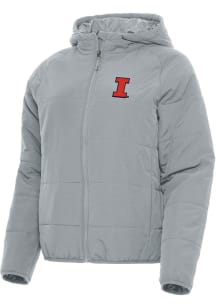 Antigua Illinois Fighting Illini Womens Grey Universe Filled Jacket