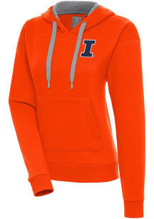 Antigua Illinois Fighting Illini Womens Orange Victory Hooded Sweatshirt