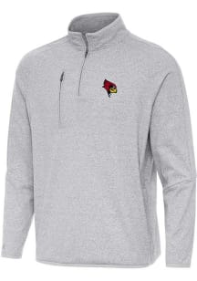 Antigua Illinois State Redbirds Mens Grey Certain Long Sleeve Qtr Zip Pullover