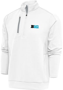 Antigua Big Ten Mens White Generation Long Sleeve Qtr Zip Pullover