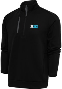 Antigua Big Ten Mens Black Generation Long Sleeve Qtr Zip Pullover