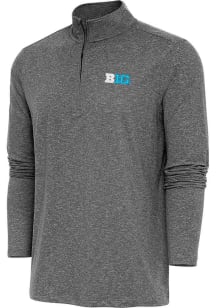 Antigua Big Ten Mens Black Hunk Long Sleeve Qtr Zip Pullover