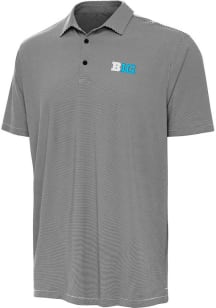 Antigua Big Ten Mens Black Twine Short Sleeve Polo