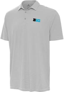 Antigua Big Ten Mens Grey Twine Short Sleeve Polo